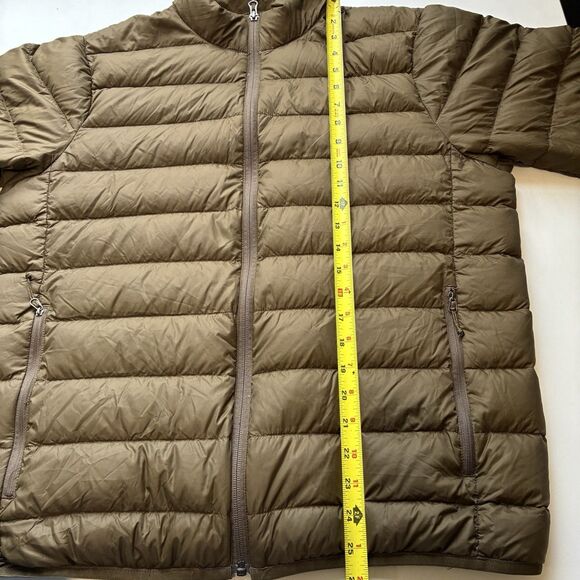 Eddie Bauer Men Down Puffer Jacket Medium Green Full Zip Quilted Lightweight - Picture 12 of 16